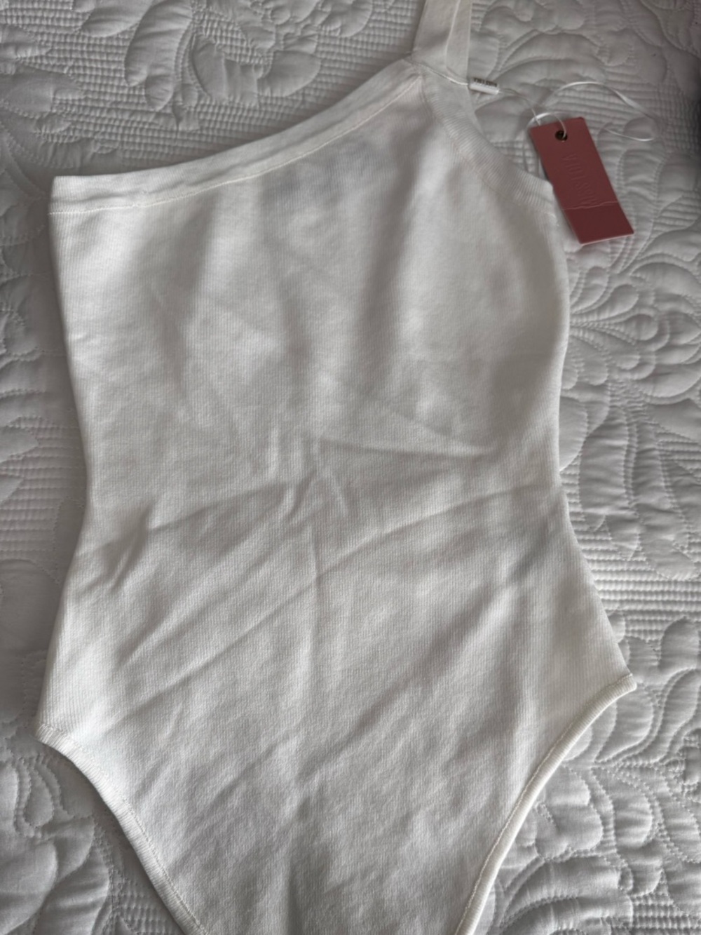 Miss Lola White Ribbed Top
